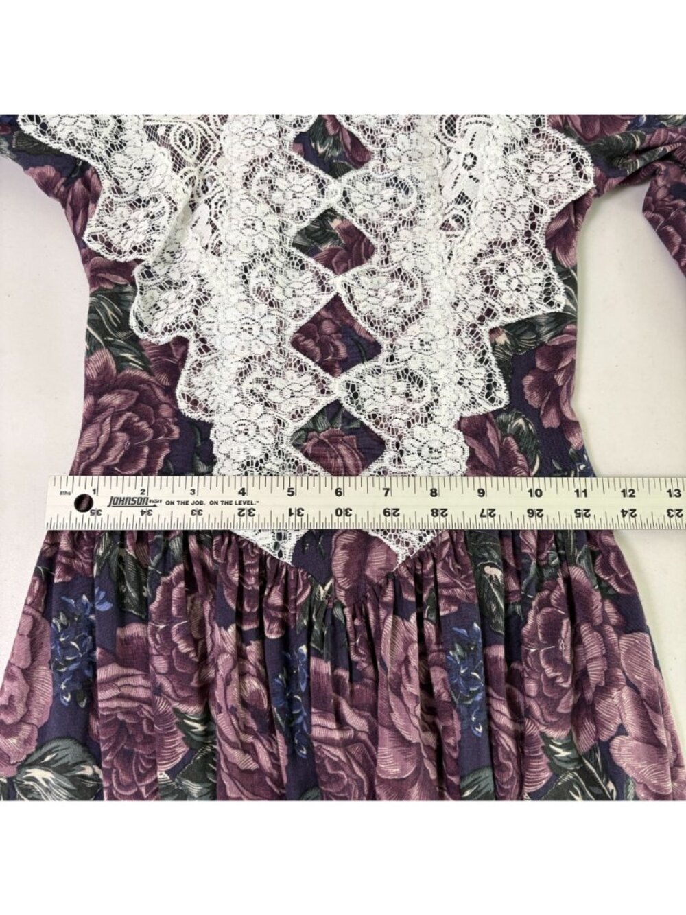Vintage Jessica McClintock Gunne Sax Dress Size 3 4 Floral Lace Trim Cottage - Picture 10 of 13